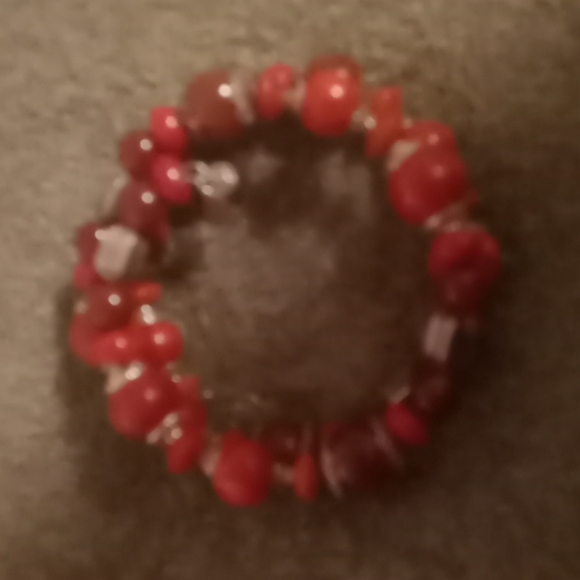 BJ925 Designers sterling Red Jasper coil bracelet - Picture 4 of 4
